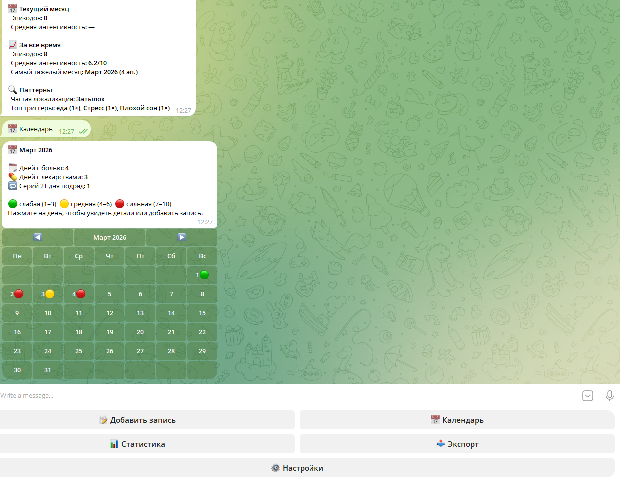 Дневник головной боли